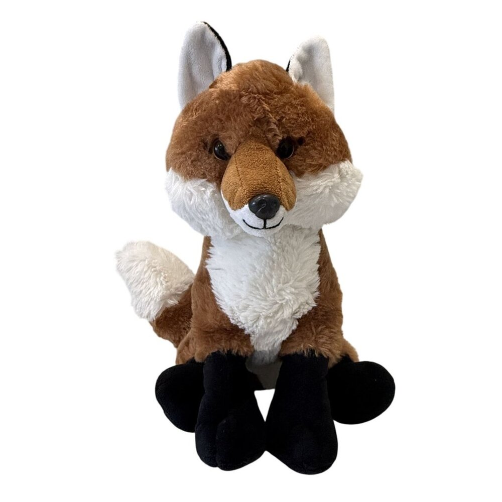 The Petting Zoo Soft Plush Fox Stuffed  13" Recycled Materials Brown White 3+